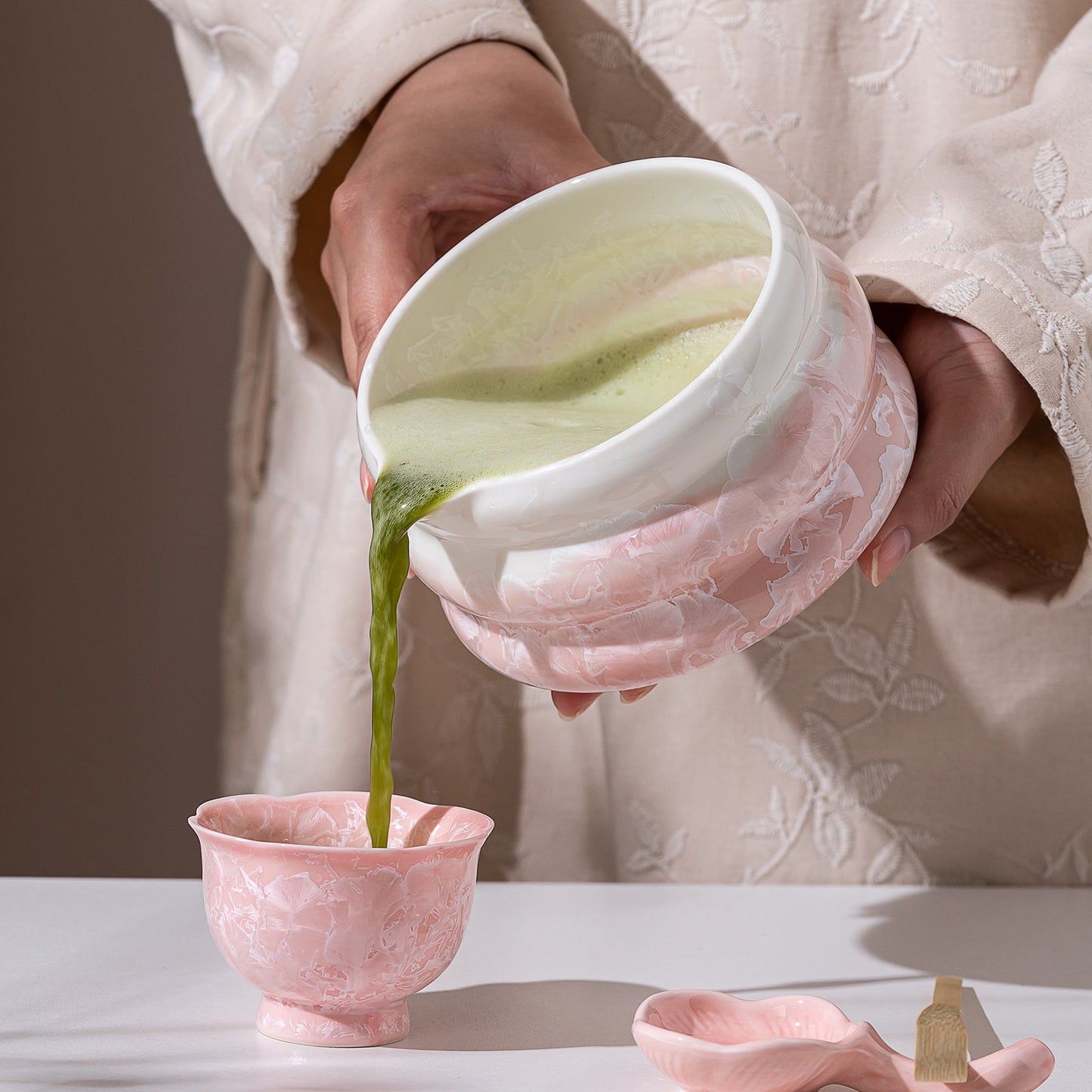 Set Matcha 550ml Transparent Fouet Visible Design