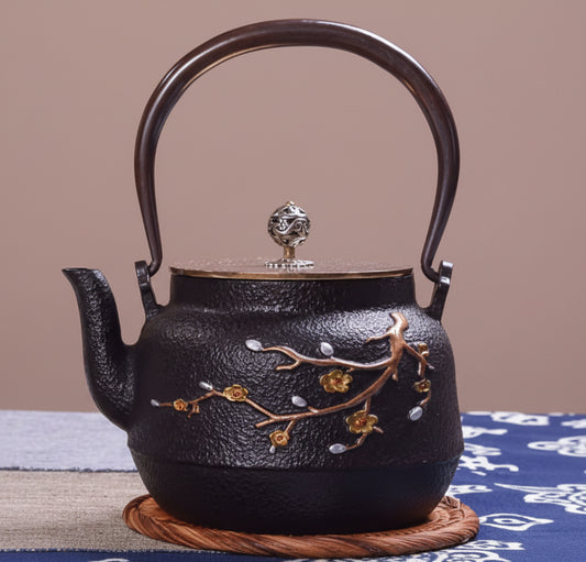 THÉIÈRE EN FONTE NOIRE  BAMBOU