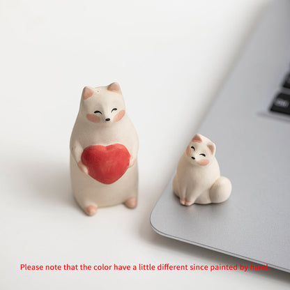 Mascottes de thé chat stretch blanc