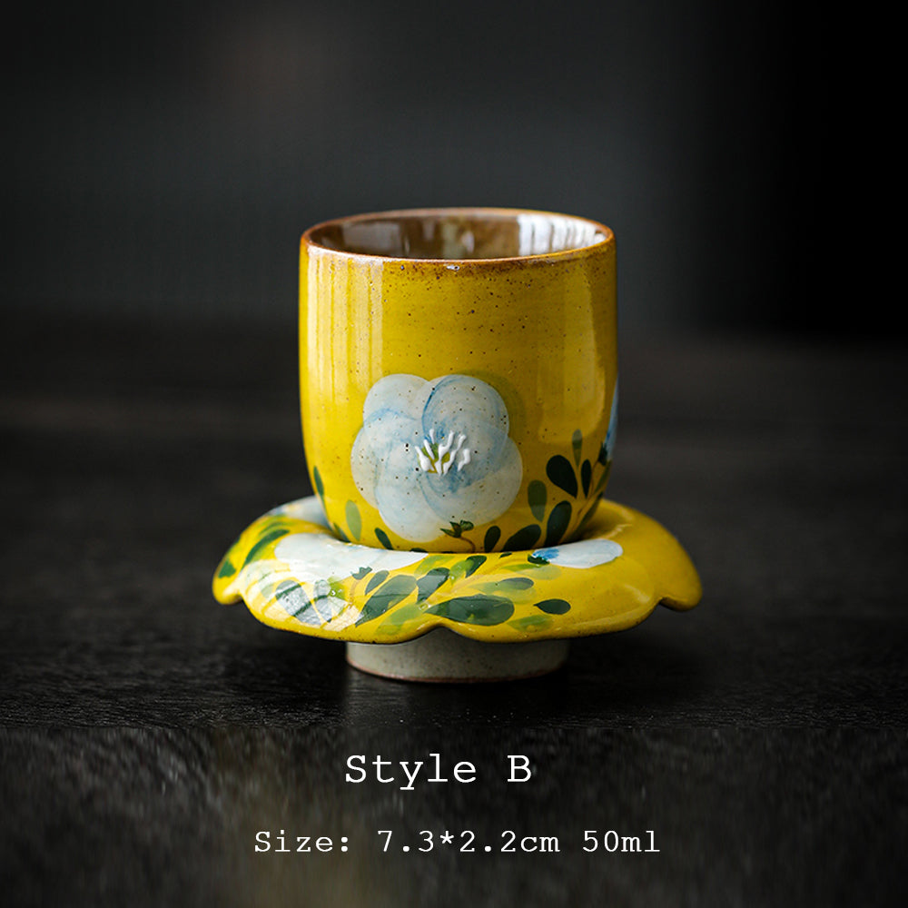 Tasse à thé céramique Camélia Fait Main