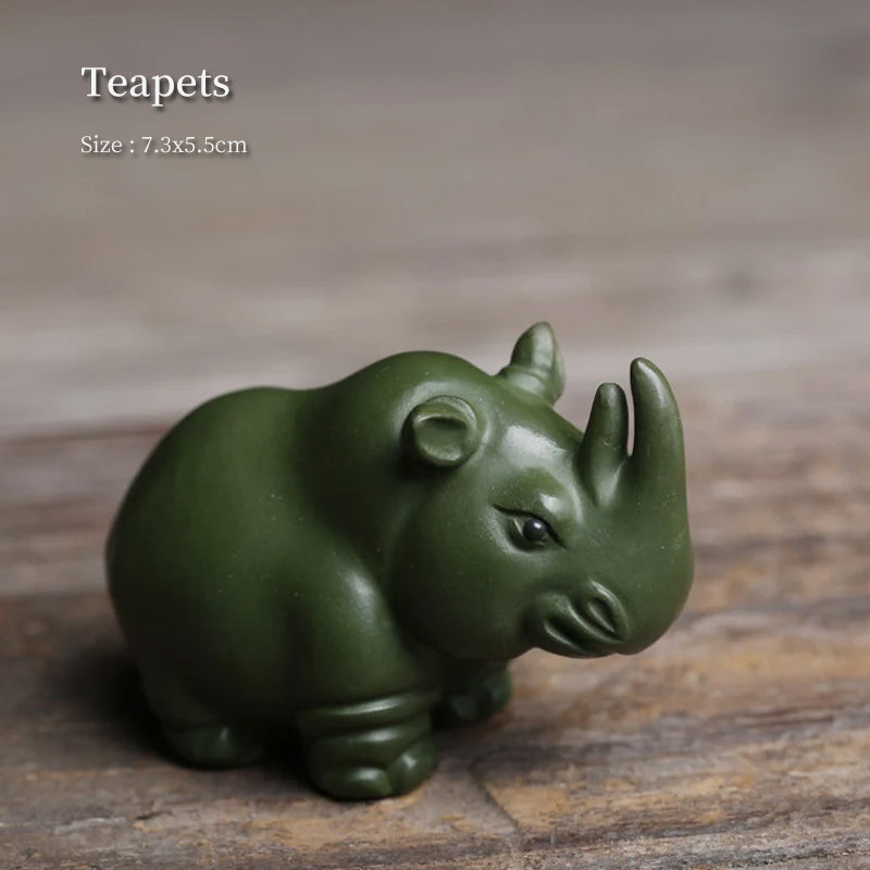 Mascottes de thé rhinocéros en céramique