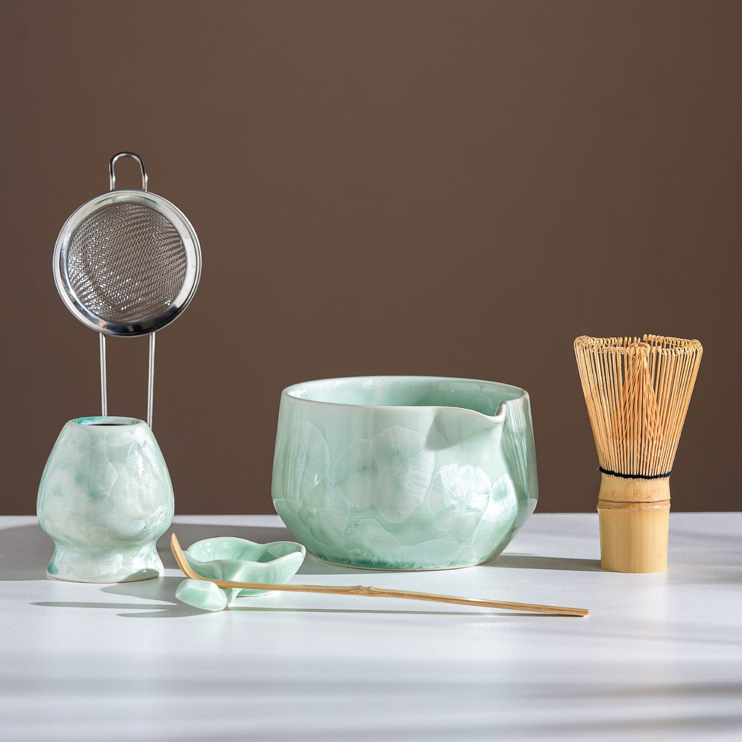 Set Matcha 550ml Verre Clair Cérémoniel Cadeau
