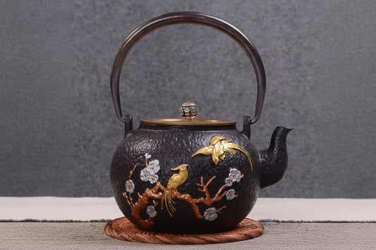 THÉIÈRE EN FONTE (STYLE JAPONAIS) OISEAUX MIGRATEURS