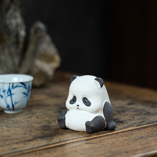 Mascotte de Thé Panda Bambou en Céramique