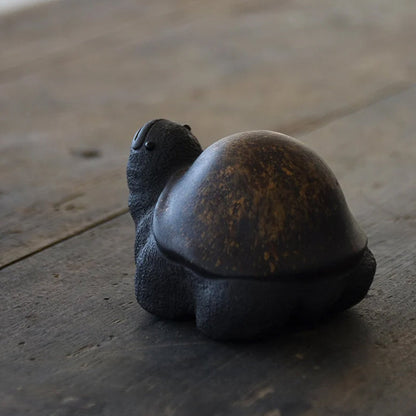 Mascottes de thé tortoise noire argile