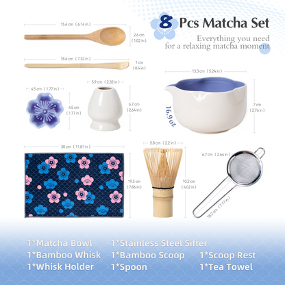 Set Matcha 500ml Pétale Contour Fin Sculpté Bowl
