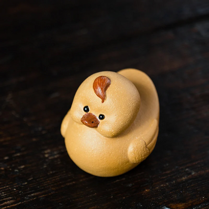 Mascotte de Thé Phénix Doré en Argile