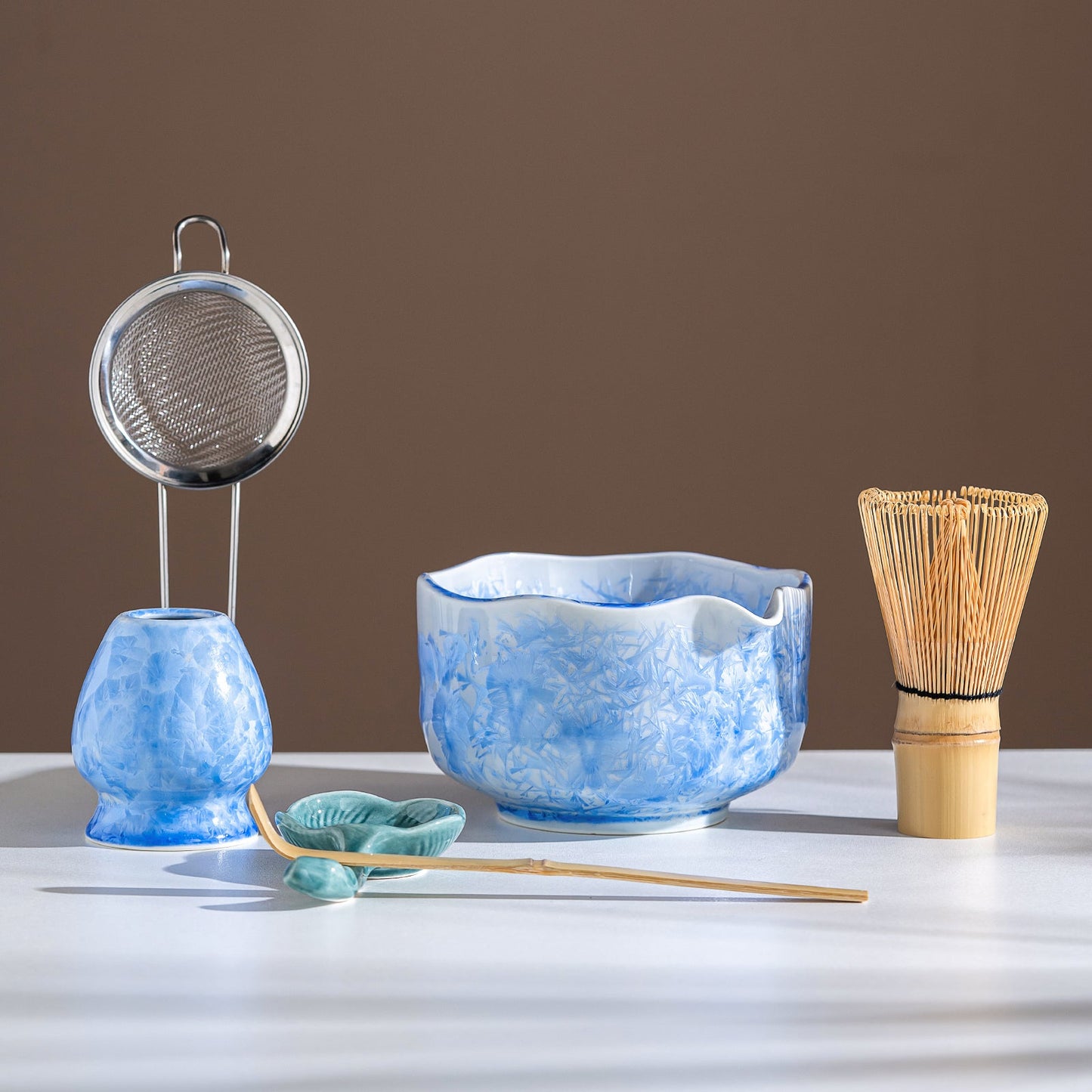 Set Matcha 550ml Bol Verre Élégant Japonais Zen