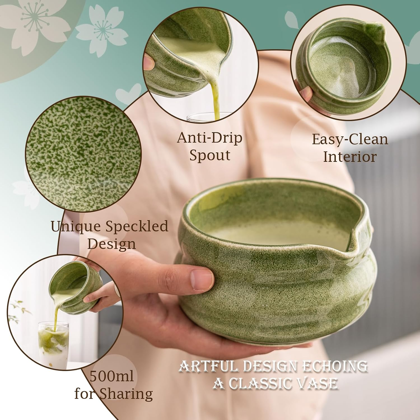 Set Matcha 500ml Sakura Fleurs Cerisier Rose