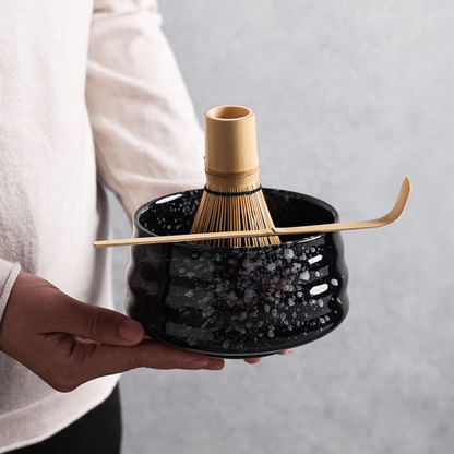 Set Matcha 500ml Fouet Tamis Inox Chashaku