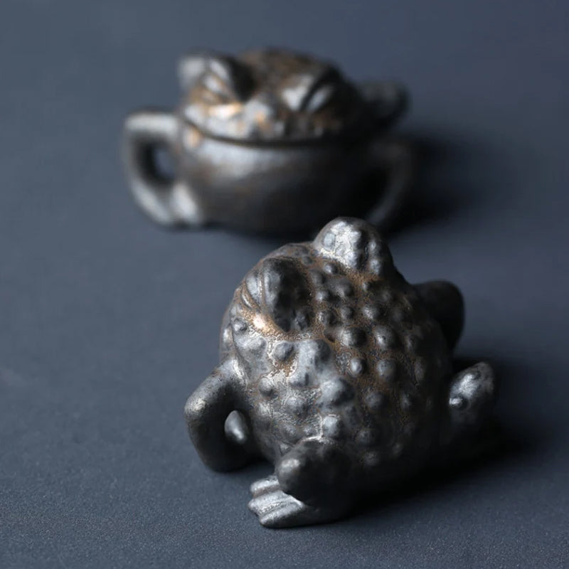 Mascottes de thé grenouille en céramique