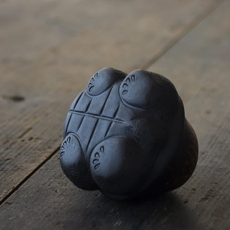 Mascottes de thé tortoise noire argile