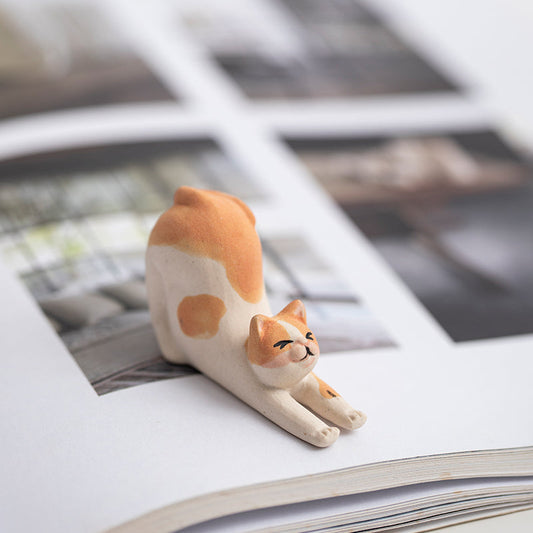 Mascottes de thé chat stretch orange