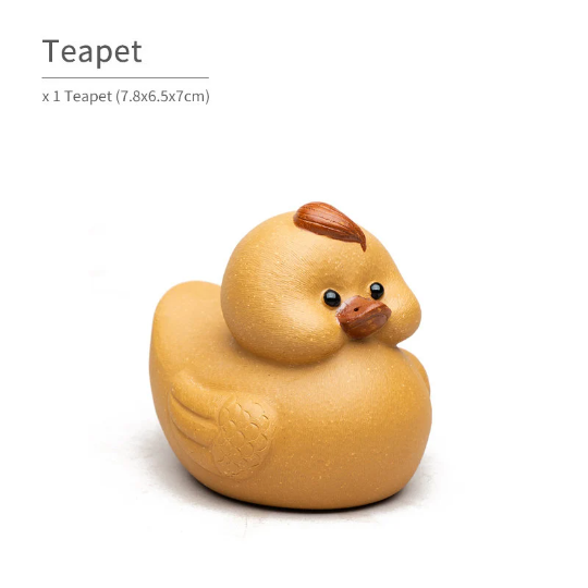 Mascotte de Thé Phénix Doré en Argile
