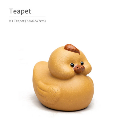 Mascotte de Thé Phénix Doré en Argile
