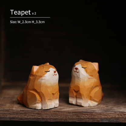 Mascottes de thé 2 chats