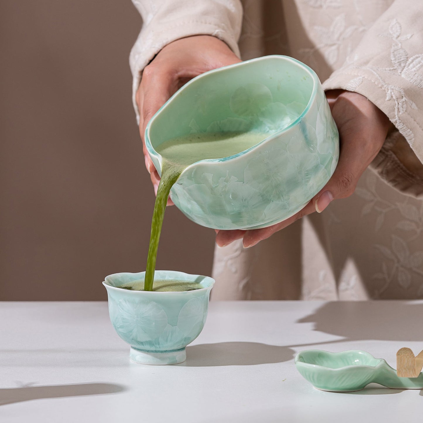 Set Matcha 550ml Bowl Verre Scoop Holder Complet