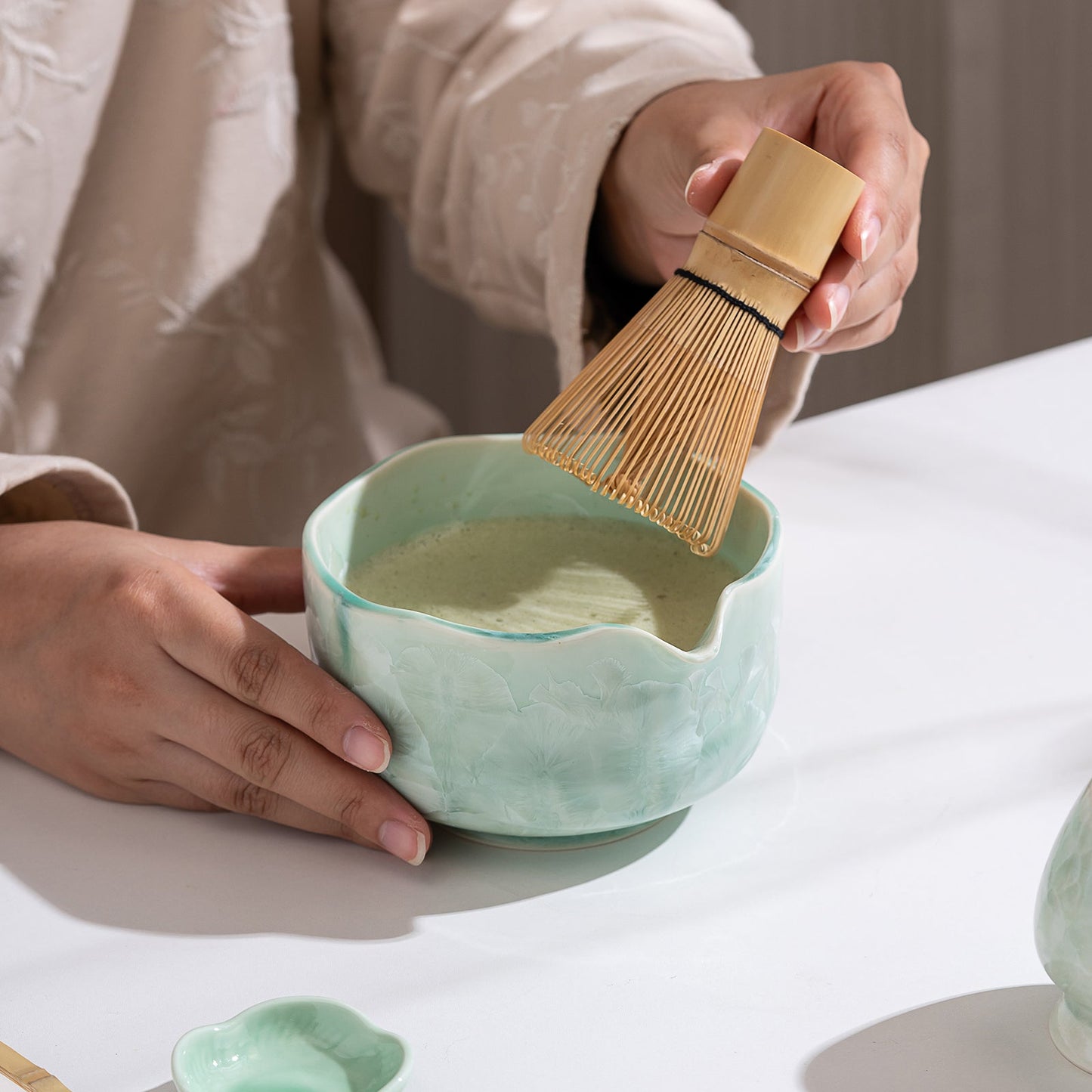 Set Matcha 550ml Bowl Verre Scoop Holder Complet