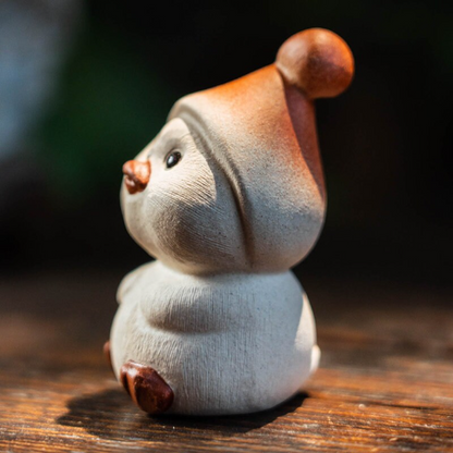 Mascotte de Thé Cochon en Céramique