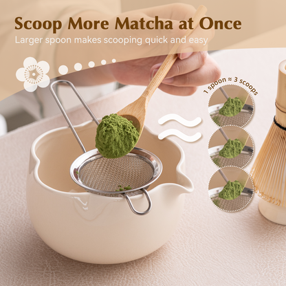 Set Matcha 500ml Pétale Sculpté Fouet Bambou Zen