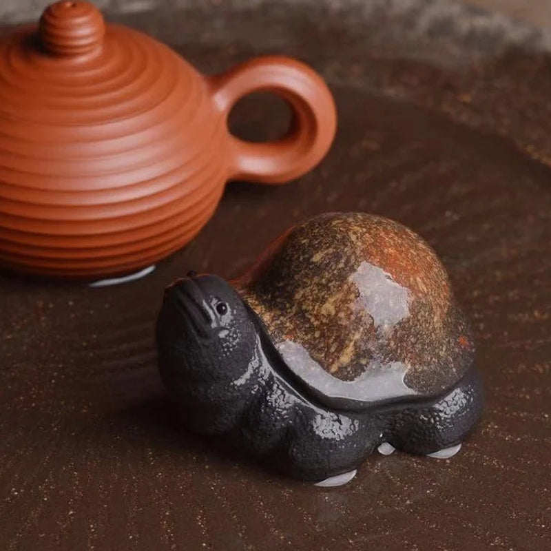 Mascottes de thé tortoise noire argile