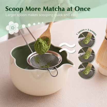 Set Matcha 500ml Bol Floral Pétale Élégant Cadeau