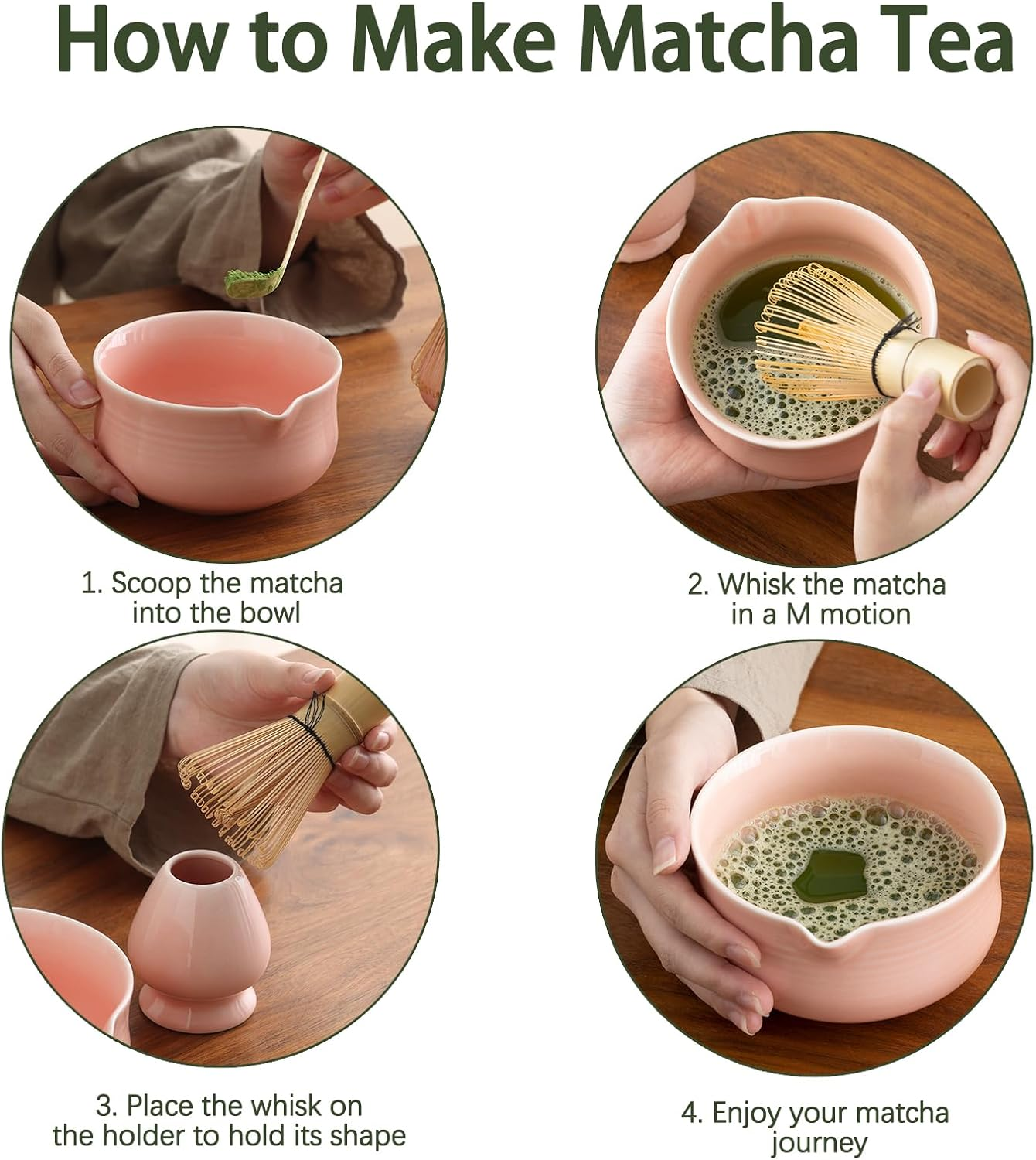Set Matcha 500ml Glaçure Lisse Intérieur Émaillé