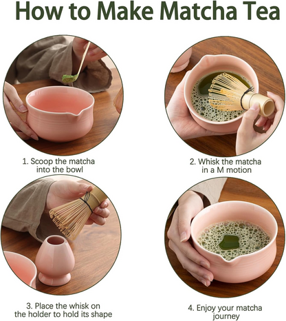 Set Matcha 500ml Glaçure Lisse Intérieur Émaillé