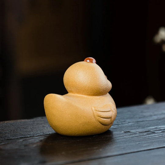 Mascotte de Thé Phénix Doré en Argile