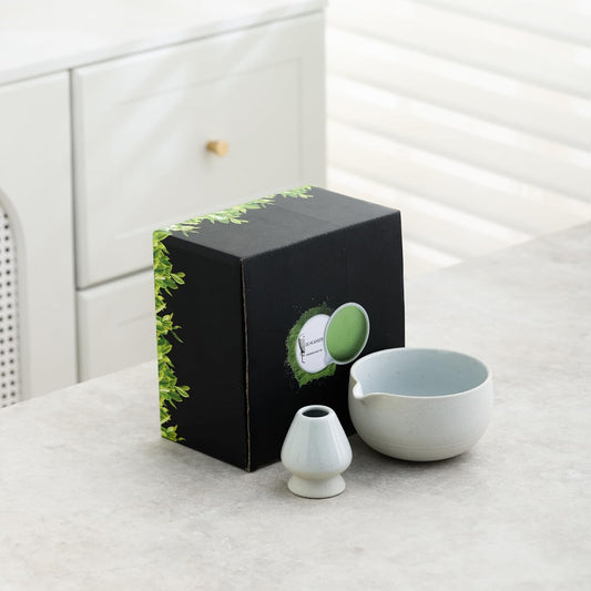 Set de matcha 450ml poterie brute grossière