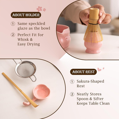 Set Matcha 500ml Sakura Fleurs Cerisier Rose