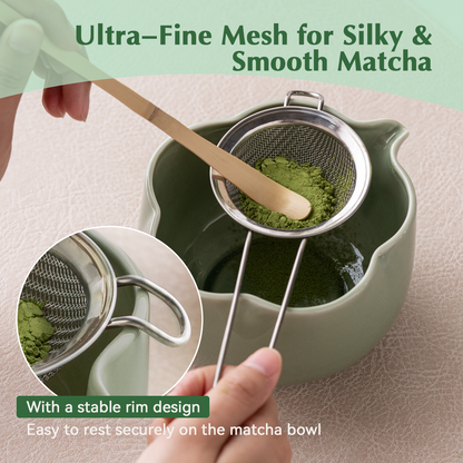 Set Matcha 500ml Bol Pétale Glaçure Fleur Naturel