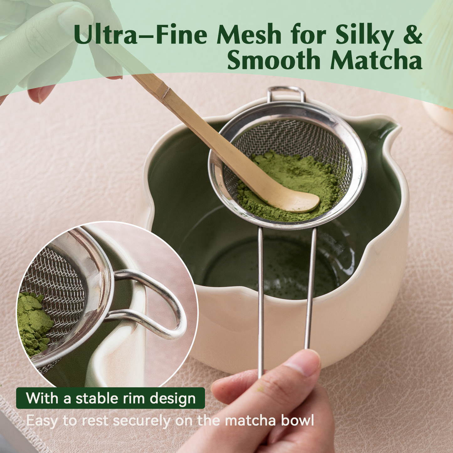 Set Matcha 500ml Bol Floral Pétale Élégant Cadeau