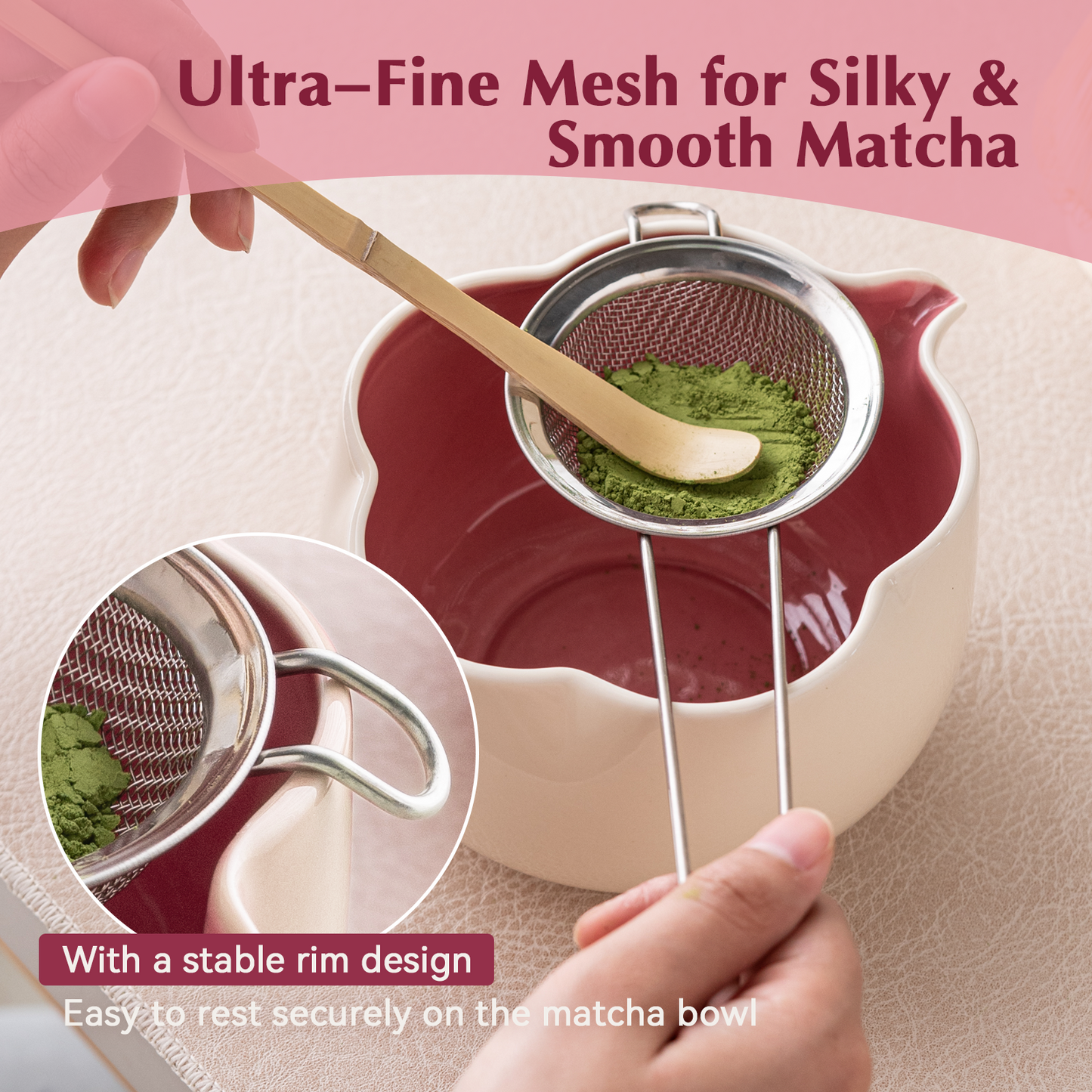 Set Matcha 500ml Pétale Creux Glaçure Artisanale