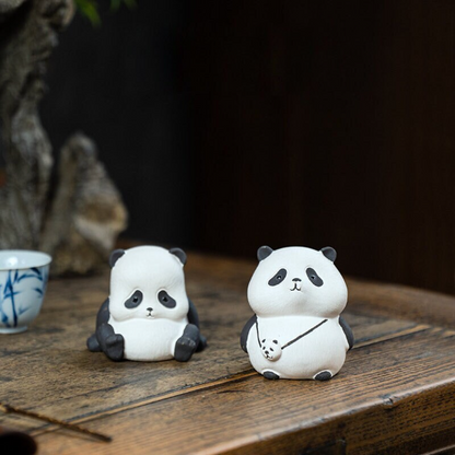 Mascotte de Thé Panda Bambou en Céramique