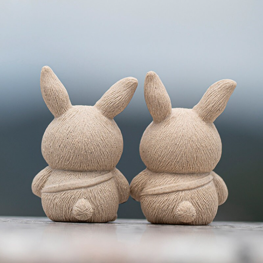 Mascottes de thé 2 lapins