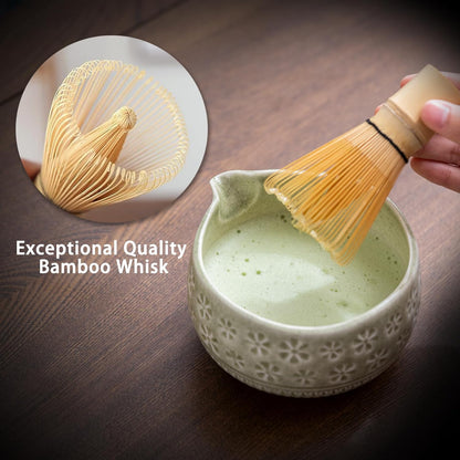 Set Matcha Sakura Vert Moucheté Fleur Cerisier