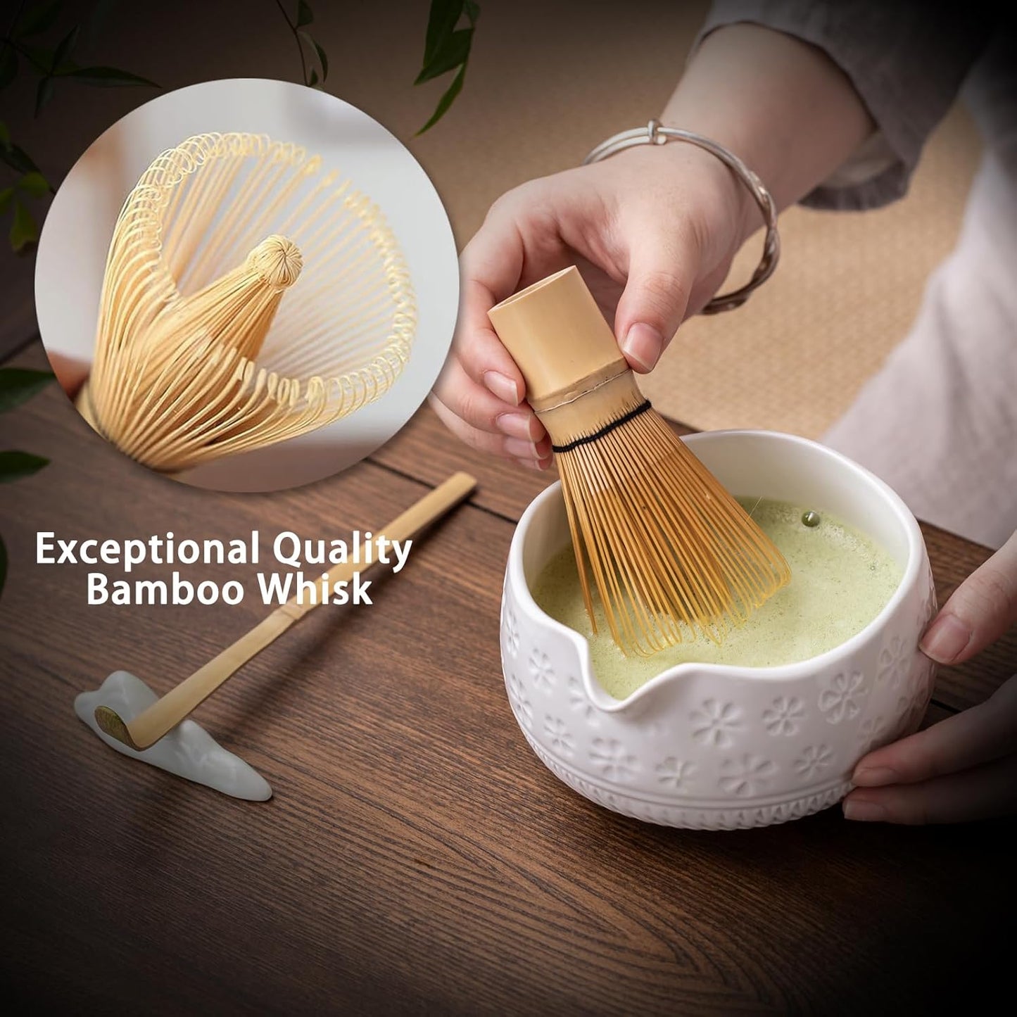Set Matcha Sakura Blanc Cerisier Neige Bowl