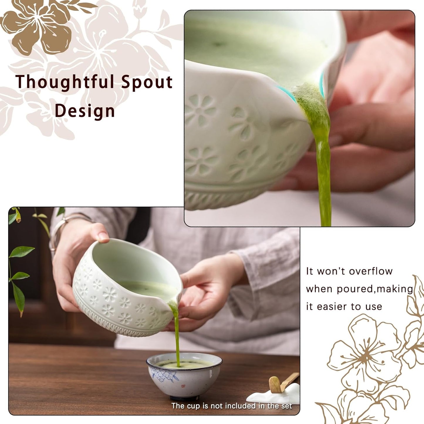 Set Matcha Sakura Menthe Vague Fleur Cerisier
