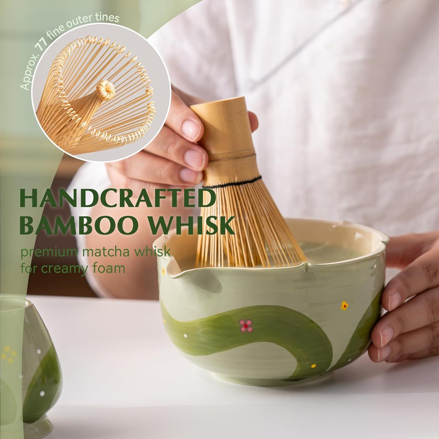 Set Matcha 600ml Grand Bol Céramique Artisan Zen
