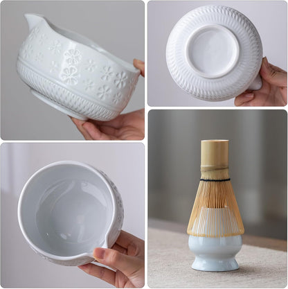 Set Matcha Sakura Blanc Cerisier Neige Bowl