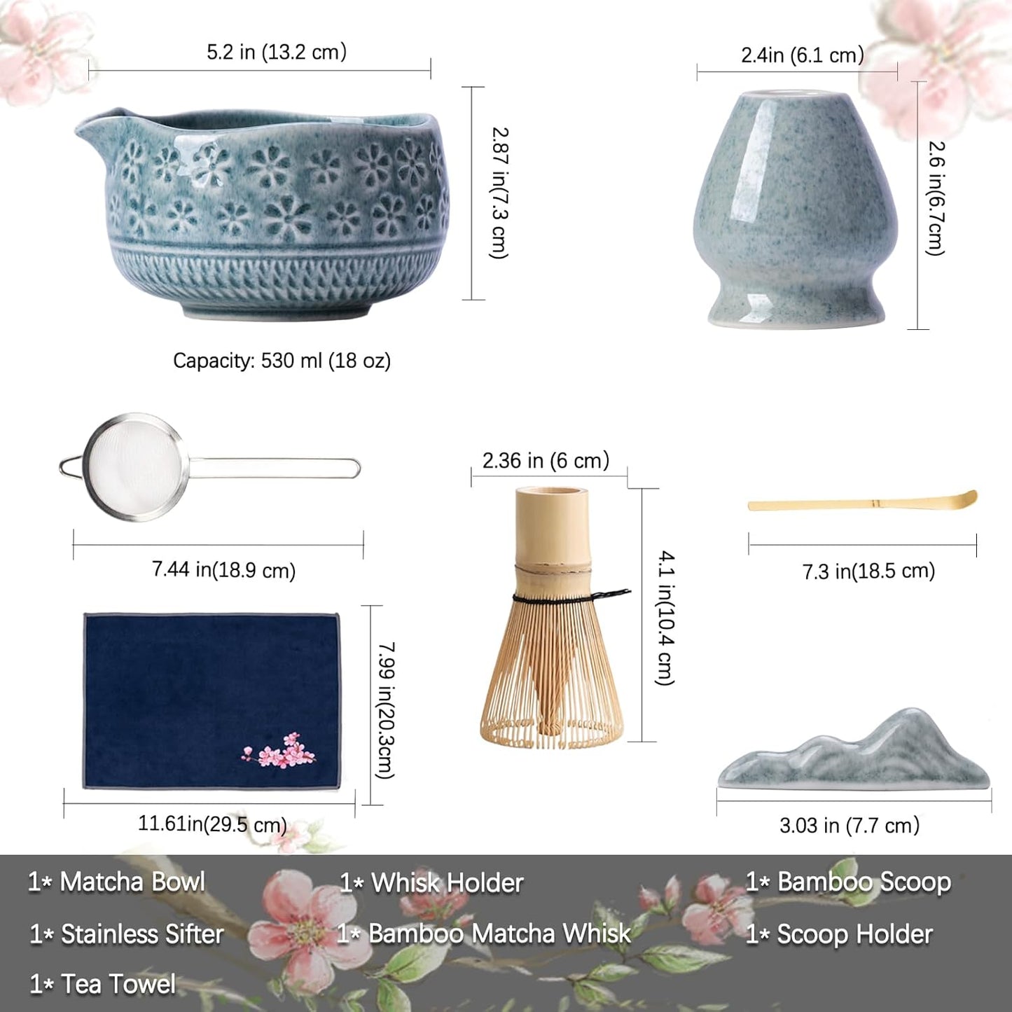 Set de Matcha cristaline bleu