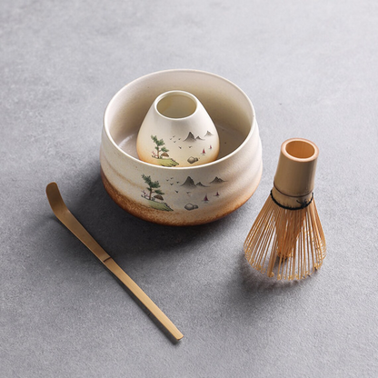 Set Matcha 500ml Fouet Tamis Inox Chashaku