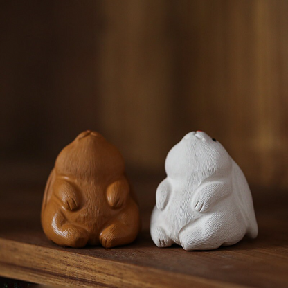 Mascotte de Thé Coq Jade en Céramique
