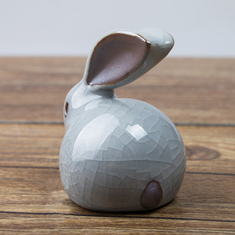Mascottes de thé lapin blanc en céramique