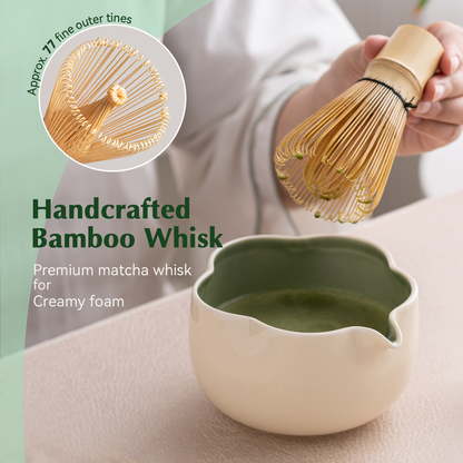 Set Matcha 500ml Bol Floral Pétale Élégant Cadeau