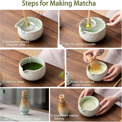 Set Matcha Sakura Menthe Vague Fleur Cerisier