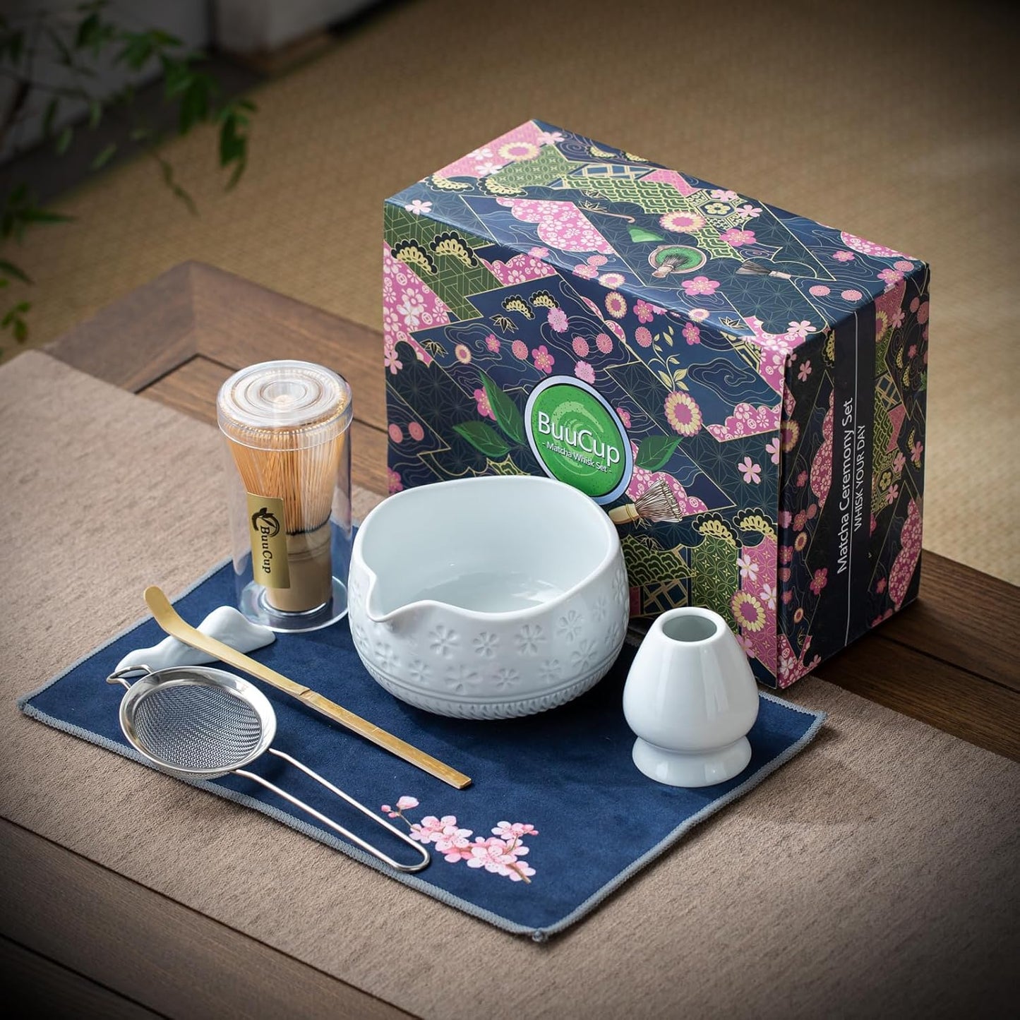Set Matcha Sakura Blanc Cerisier Neige Bowl