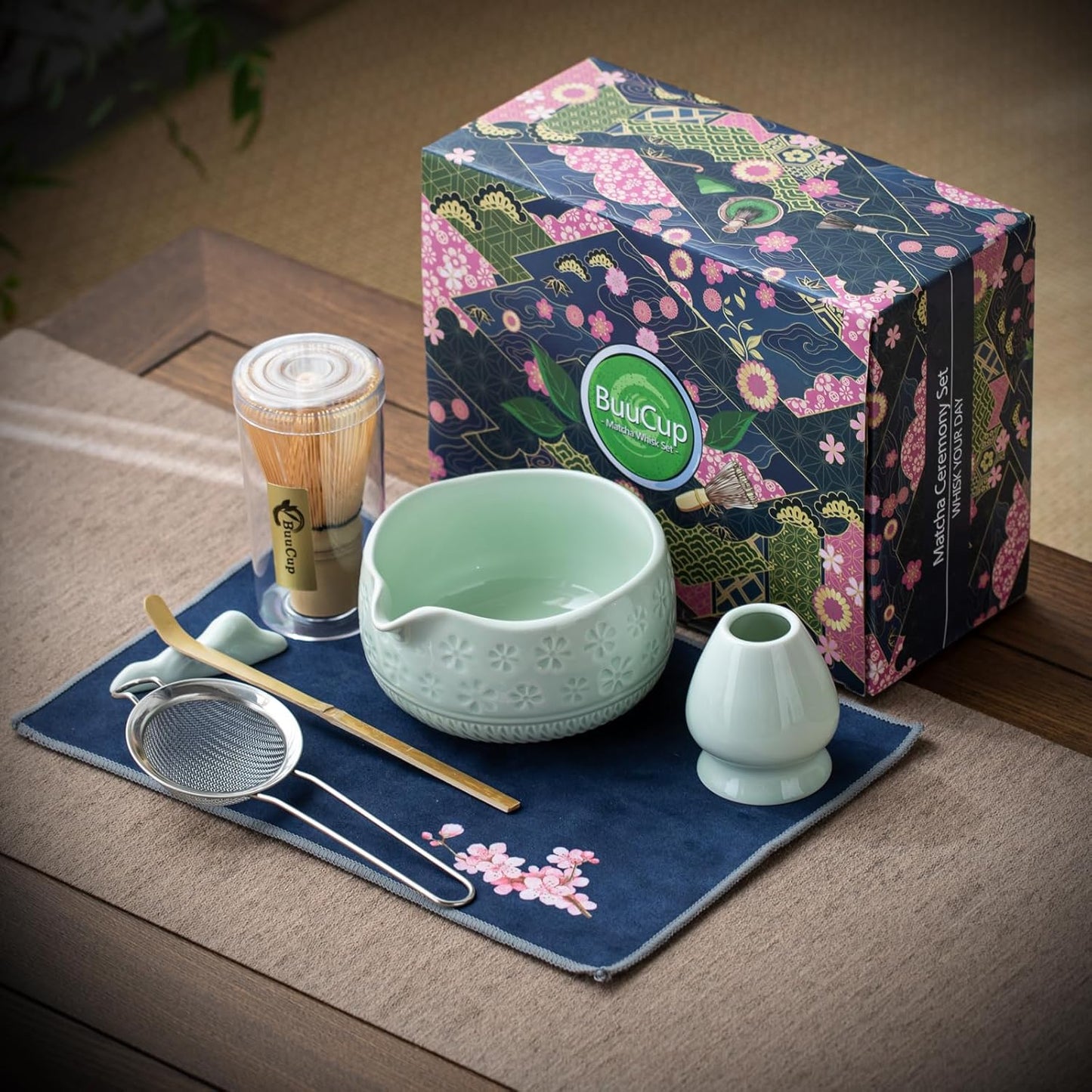 Set Matcha Sakura Menthe Vague Fleur Cerisier