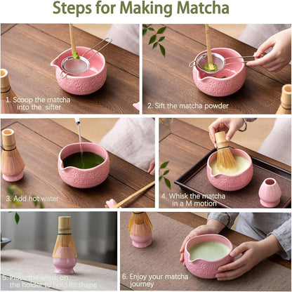 Set Matcha Sakura Rose Pétale Cerisier Bowl